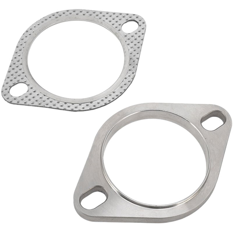 foto del prodotto ej.life kit di collegamento flangia di scarico da 2 bulloni da 3 pollici in lega metallica universale per collettore di scarico catback