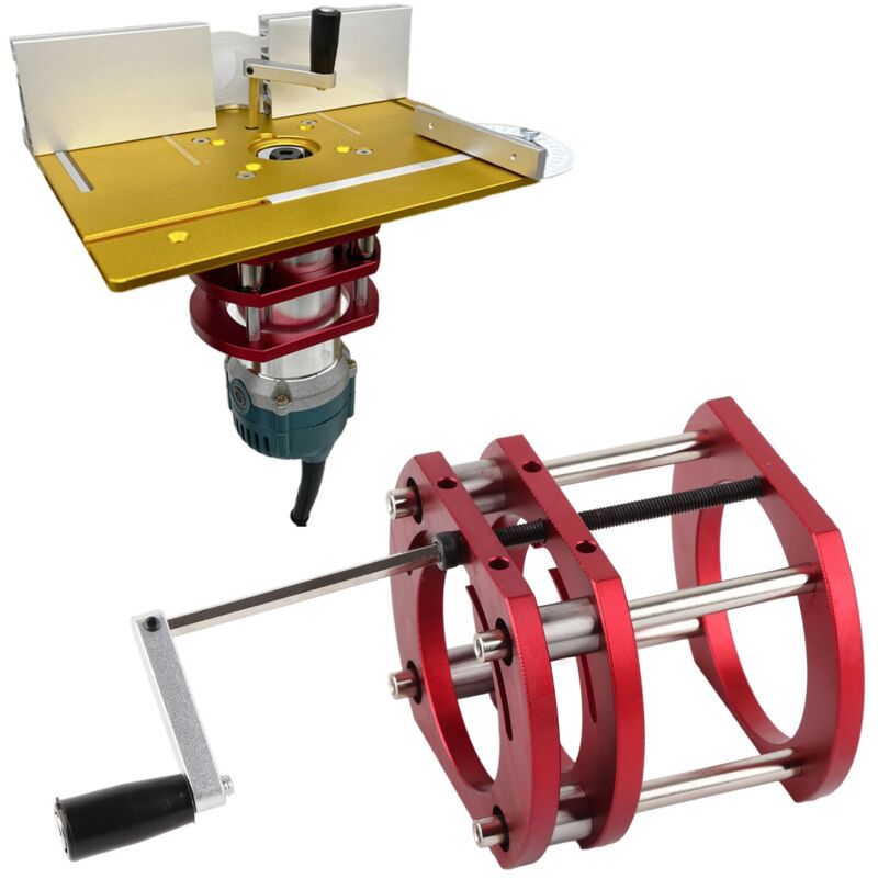 foto del prodotto ej.life kit di sollevamento per fresatrice sistema di sollevamento per fresatrice in metallo, piastra di base per inserto per sega da tavolo,