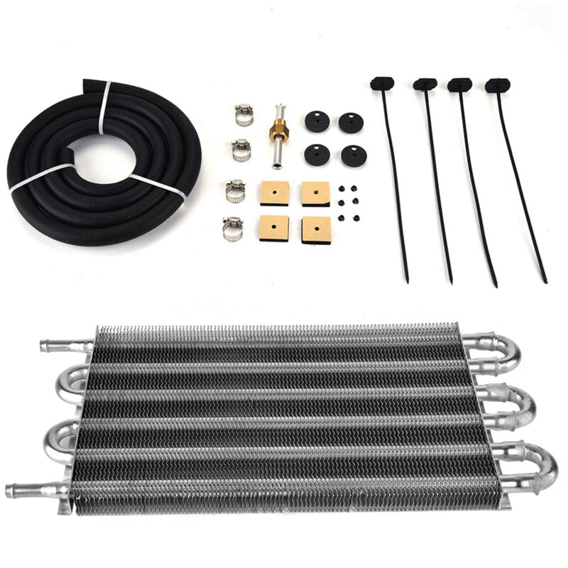 foto del prodotto ej.life kit radiatore olio trasmissione remota a 6 file per auto, convertitore di raffreddamento manuale automatico