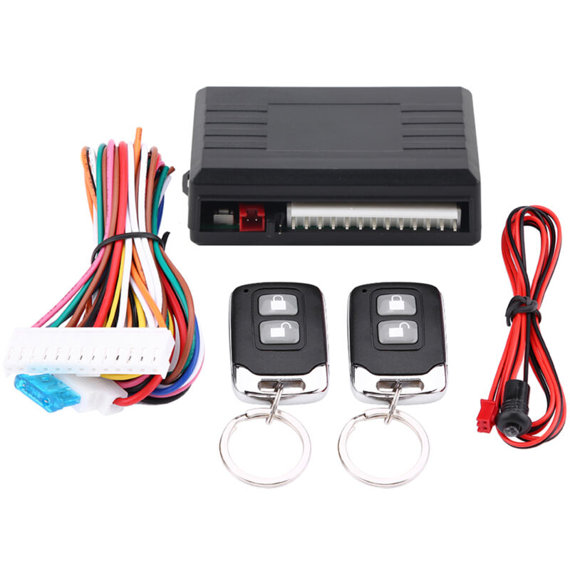 foto del prodotto ej.life kit universale per chiusura centralizzata auto, sistema di apertura bagagliaio auto, sistema di apertura porte senza chiave, kit di chiusura