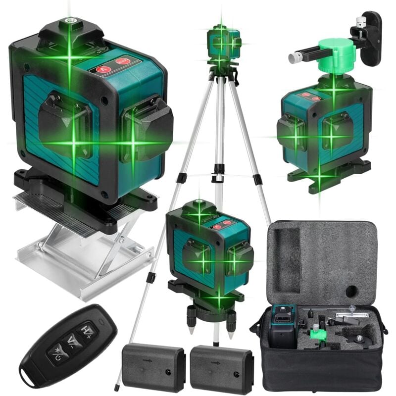 foto del prodotto ej.life livella laser, 4d 16 linee livella laser 3 strumento di livellamento con funzione di autolivellamento, piattaforma di sollevamento,