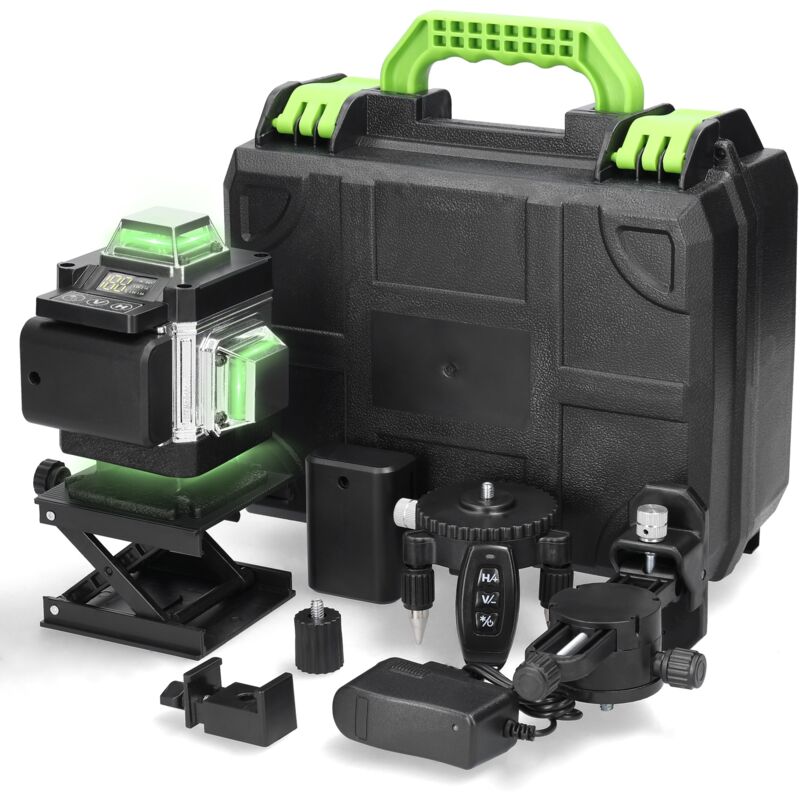 foto del prodotto ej.life livella laser a 16 linee, 4 livelle laser autolivellanti a 360 , livella laser con 2 batterie ricaricabili da 2400 mah, con supporto a