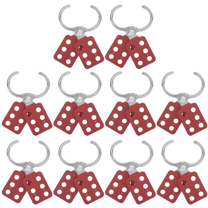 foto del prodotto ej.life lucchetto di sicurezza rosso, 6 fori, 10 pezzi, per fabbrica