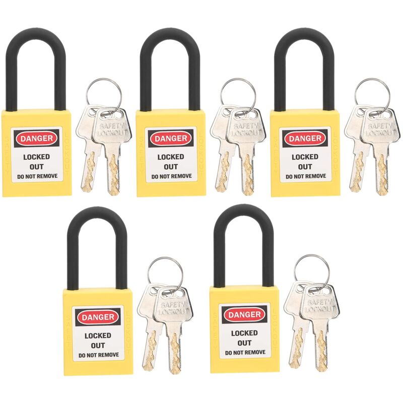 foto del prodotto ej.life lucchetto di sicurezza, set di lucchetti da 38 mm per stazioni di blocco e tag out, set di lucchetti di sicurezza con 2 chiavi per