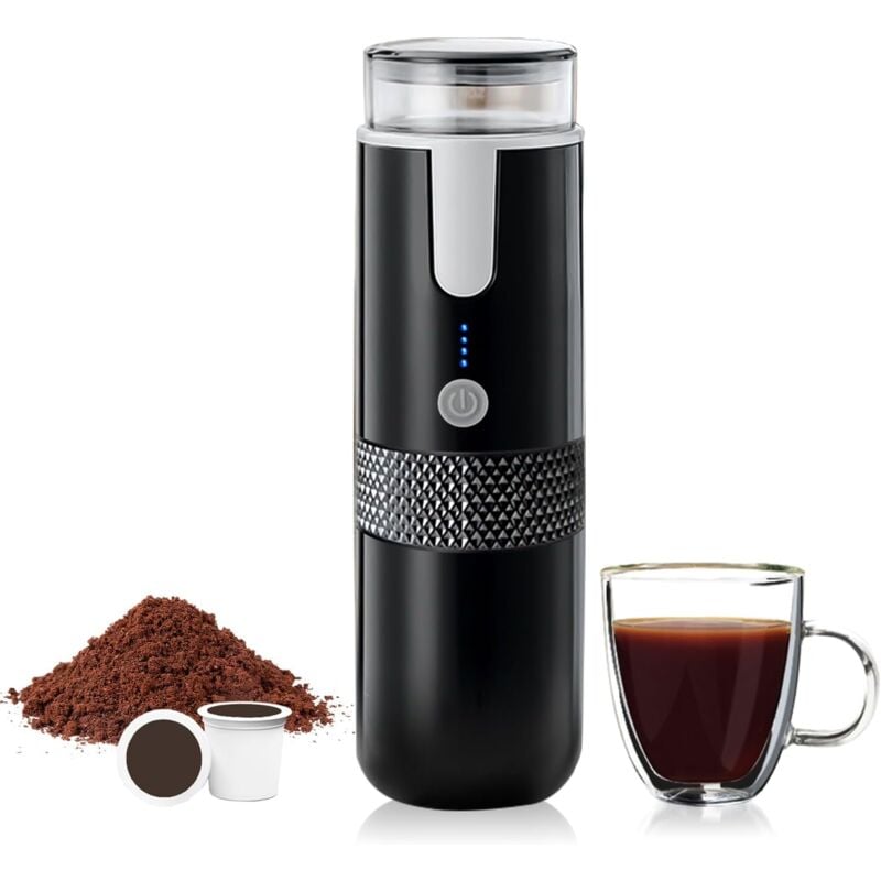 foto del prodotto ej.life macchina da caff portatile compatibile con capsule k cup, caff macinato, caffettiera manuale per campeggio ed escursionismo.