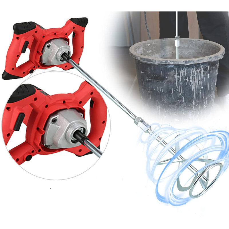 foto del prodotto ej.life miscelatore elettrico per cemento 1500w 220v, miscelatore per malta e vernice 220v, miscelatore per cemento, agitatore per malta regolabile