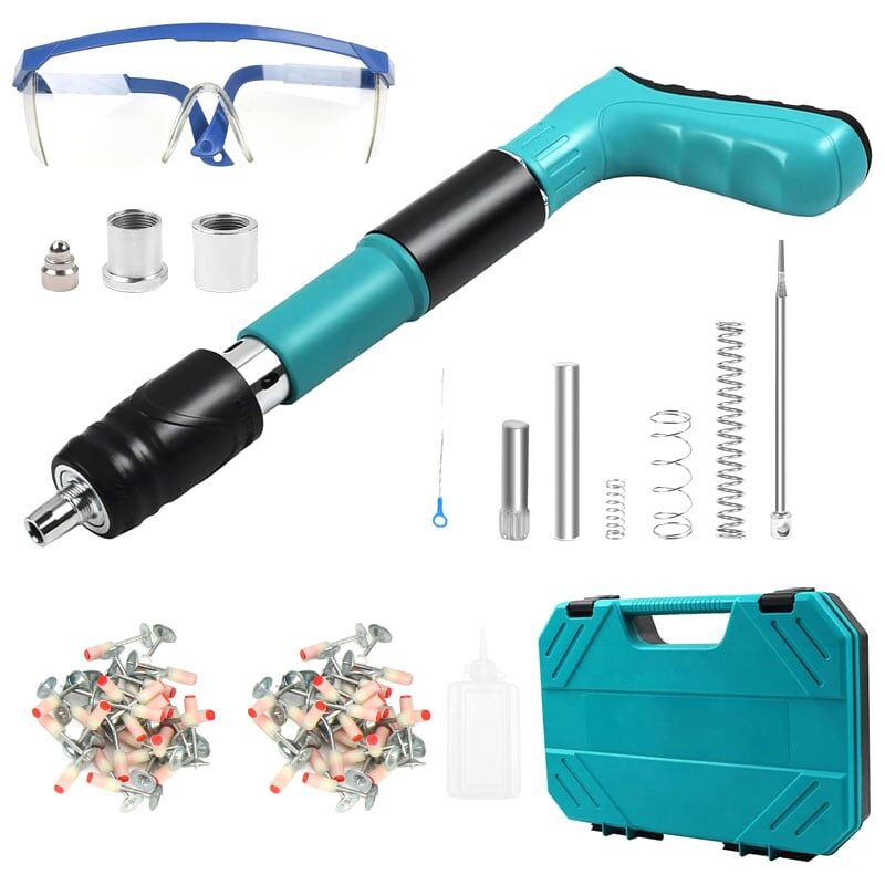 foto del prodotto ej.life pistola per rivetti pistola per chiodi manuale in acciaio a 5 velocit , pistola per chiodi portatile per pareti in cemento, casa,