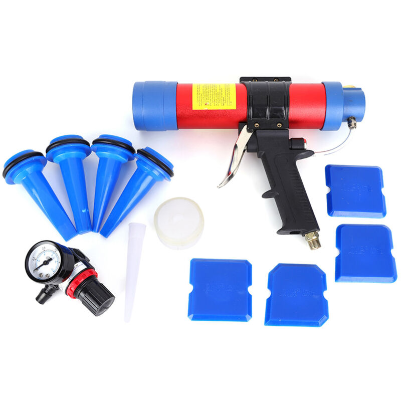 foto del prodotto ej.life pistola pneumatica per cartucce, pistola per colla per vetro con valvola di regolazione 310 ml