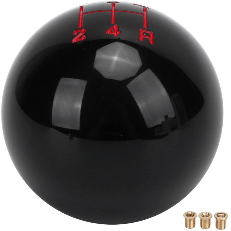 foto del prodotto ej.life pomello del cambio evgatsauto a 5 marce con sfera rotonda, leva del cambio per auto, leva del cambio manuale con 3 adattatori in acciaio,