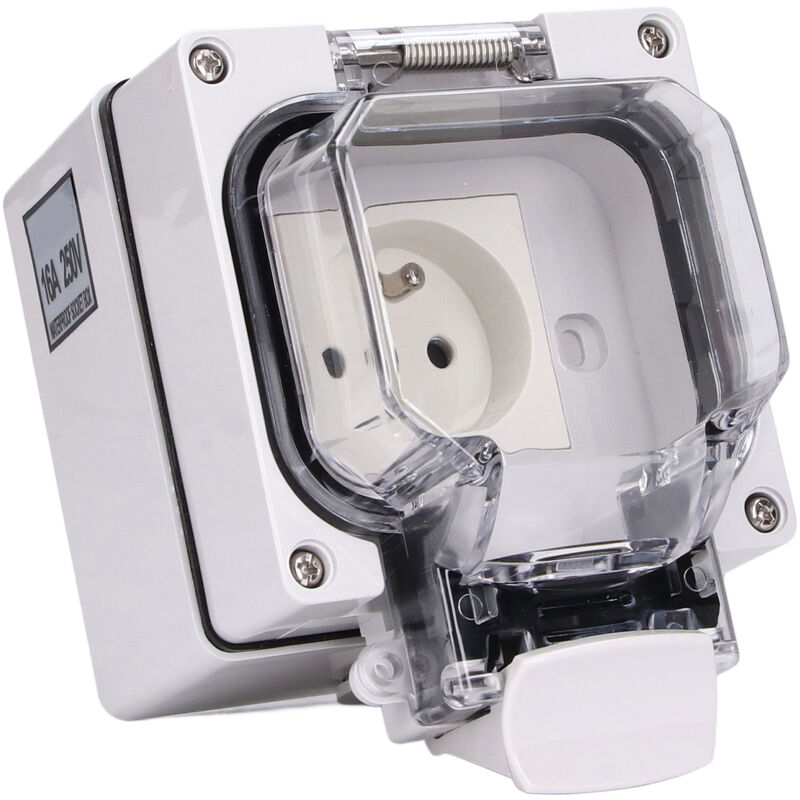 foto del prodotto ej.life presa elettrica da esterno ip66, presa a muro impermeabile, standard francese 250v 16a