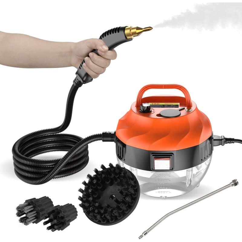 foto del prodotto ej.life pulitore a vapore da 1500 w, pulitore a vapore portatile, con 3 testine regolabili su 6 livelli, pulitore a vapore multifunzione a