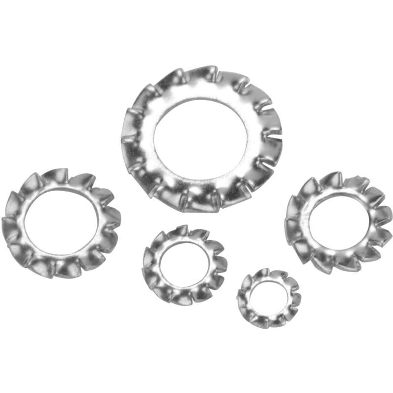 foto del prodotto ej.life rondella dentata in acciaio inossidabile 304 con dente esterno, scatola combinata m3 m8 da 700 pezzi, per anello di tenuta per