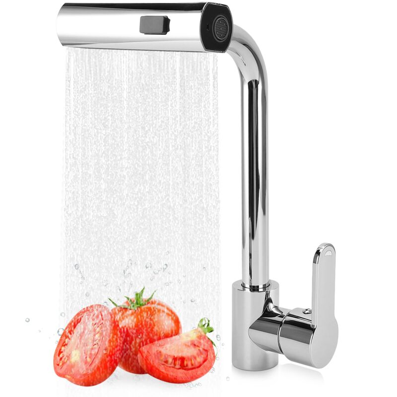 foto del prodotto ej.life rubinetto a cascata, rubinetto da cucina con finestra frontale, 3 modalit d acqua, lavello da cucina a leva singola, miscelatore