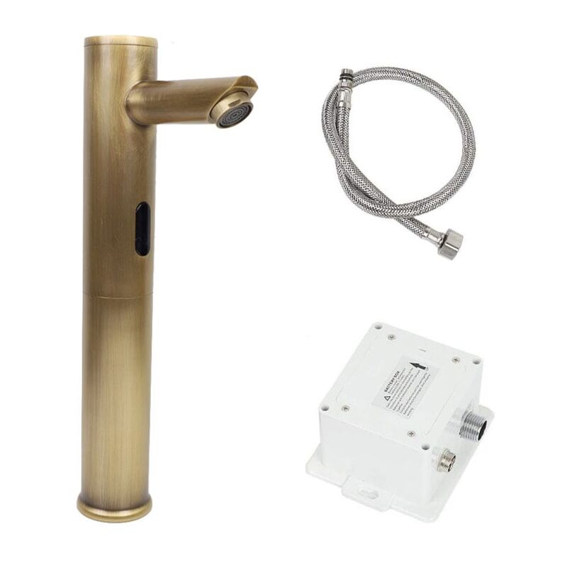 foto del prodotto ej.life rubinetto intelligente con sensore a infrarossi in ottone a risparmio energetico, rubinetto automatico singolo per acqua fredda, calda e