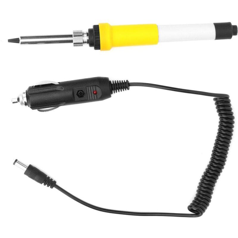 foto del prodotto ej.life saldatore portatile dc 12v 60w, strumento di saldatura a temperatura regolabile, kit di saldatore elettrico con cavo di alimentazione,