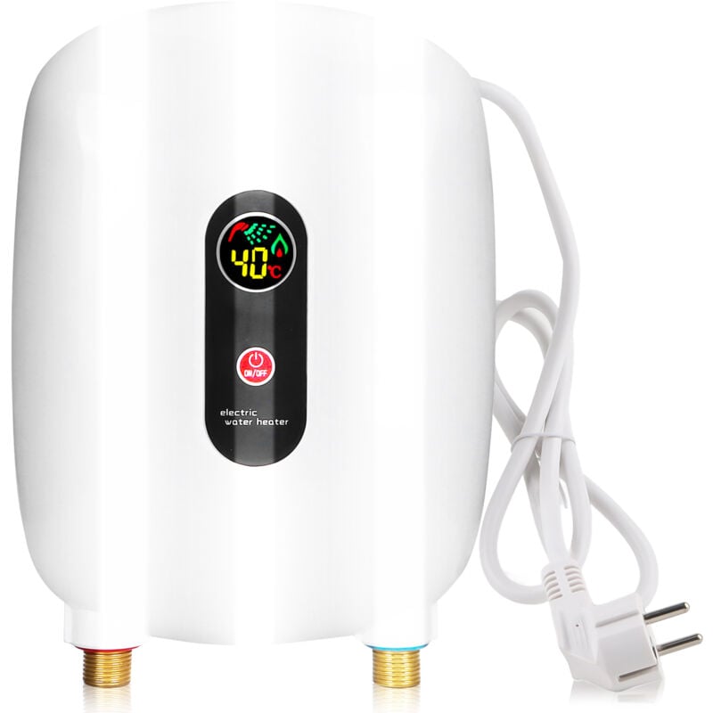foto del prodotto ej.life scaldabagno elettrico istantaneo 220v 3500w, con display lcd per la fornitura di acqua calda per lavandini