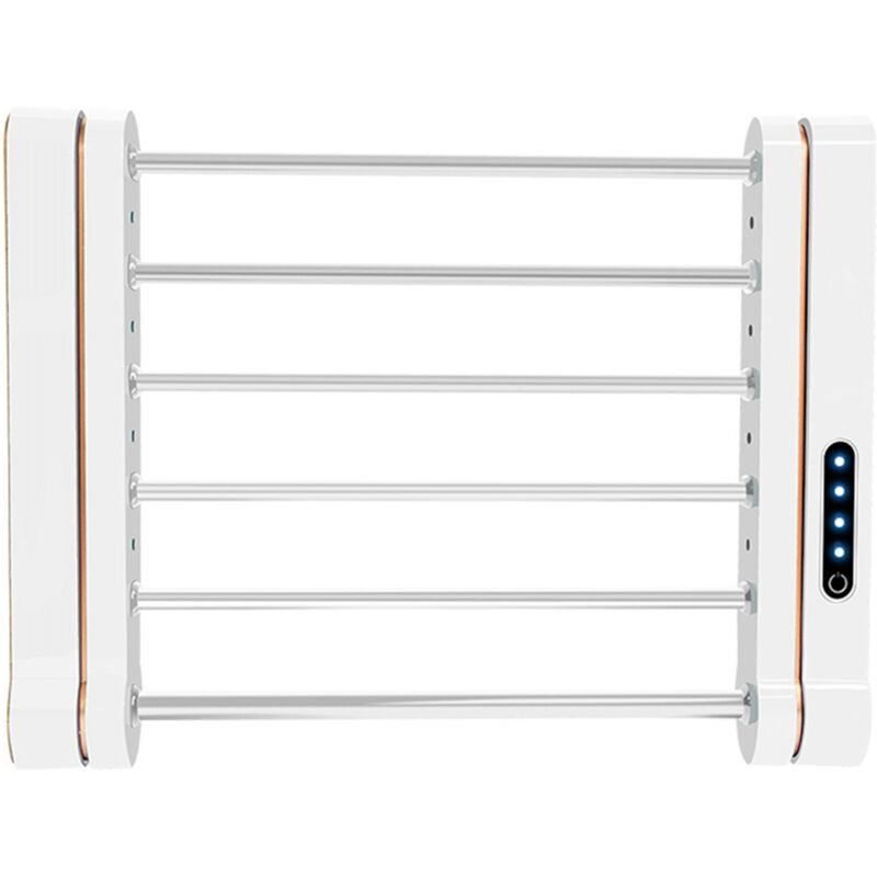 foto del prodotto ej.life scaldasalviette elettrico 58w 220v, rotazione di 90 , sterilizzazione in 15 minuti, per bagno, lavanderia, balcone, camper