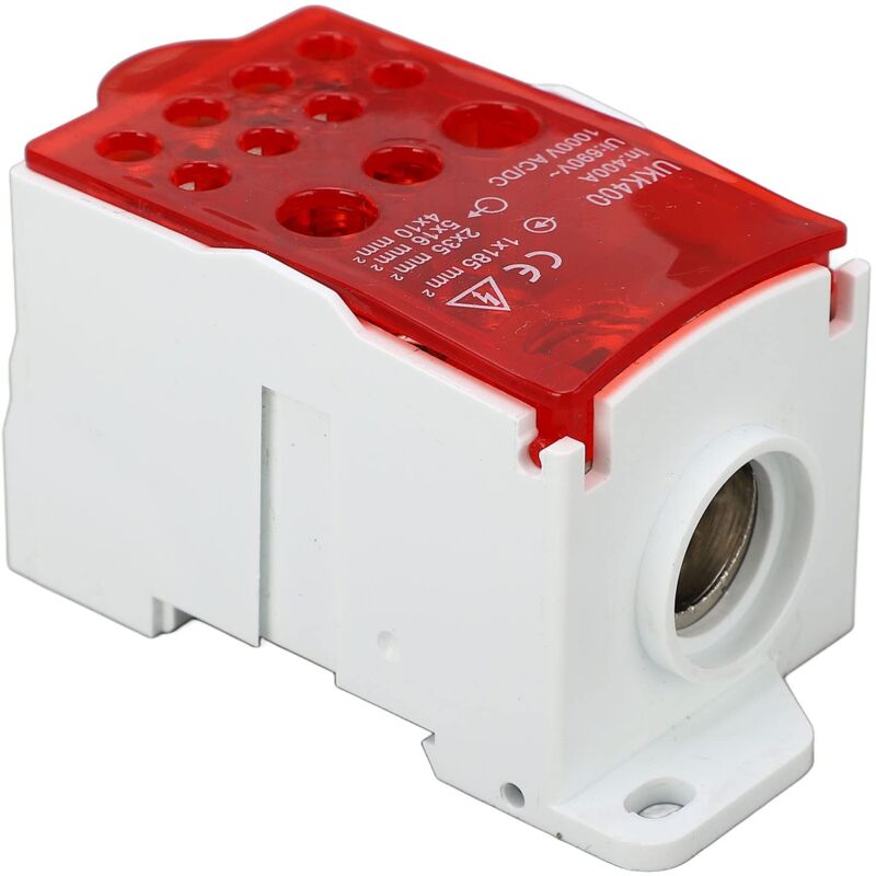 foto del prodotto ej.life scatola di giunzione per morsettiera su guida din 690 v 400 a, rossa isolamento di prova per la distribuzione di potenza s rossa 