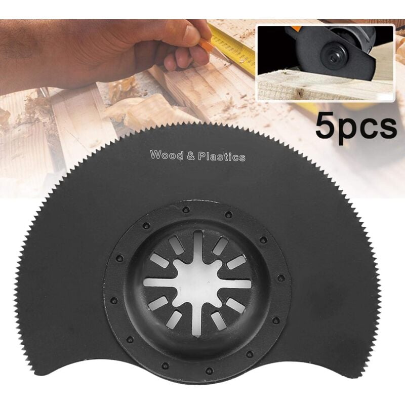 foto del prodotto ej.life set di 5 lame per seghe circolari, accessori universali per utensili multiuso oscillanti per plastica, legno, metallo morbido, riparazione,