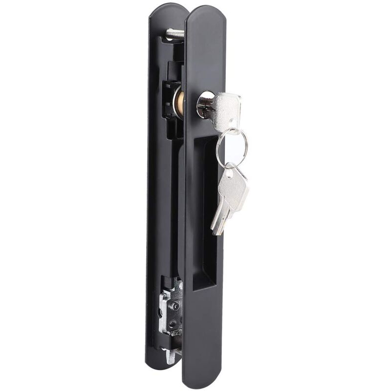 foto del prodotto ej.life set di chiavistelli a un lato con serratura, stile moderno, per porte scorrevoli e finestre, con gancio, serratura per porta mobile moderna
