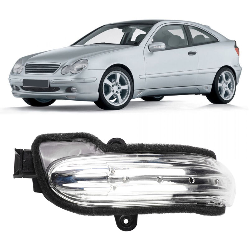 foto del prodotto ej.life specchietto retrovisore impermeabile a led, luce di svolta di ricambio per mercedes benz classe c w203 4 porte 2004 2007, lato destro