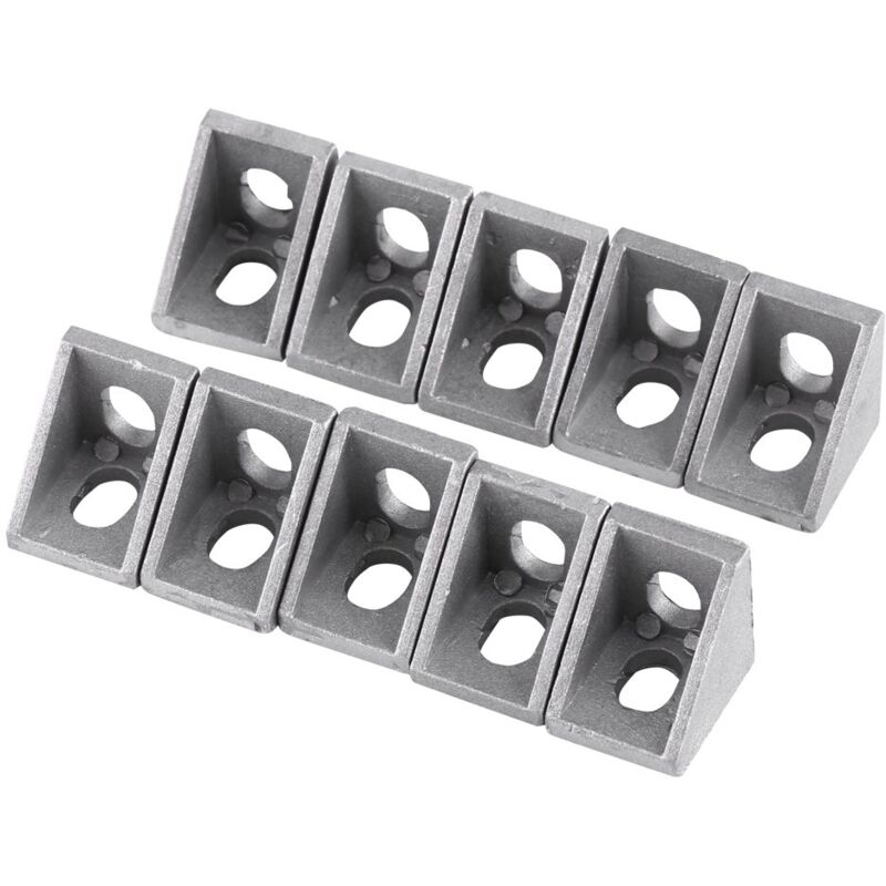 foto del prodotto ej.life staffa angolare, alluminio 2020, 10 pezzi, 20 x 20 x 17 mm, a l, angolo retto, per profili in alluminio estruso da 20 mm, spomhnk3672
