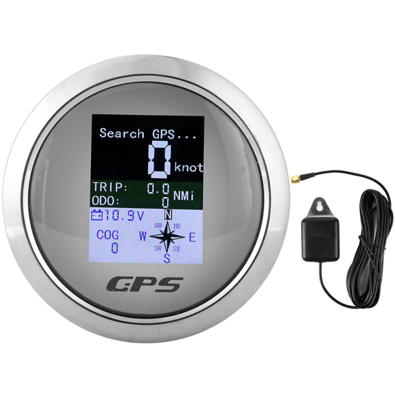 foto del prodotto ej.life tachimetro gps marino leggero, tachimetro automatico per barche in acciaio inossidabile da 85 mm, tachimetro digitale impermeabile, per