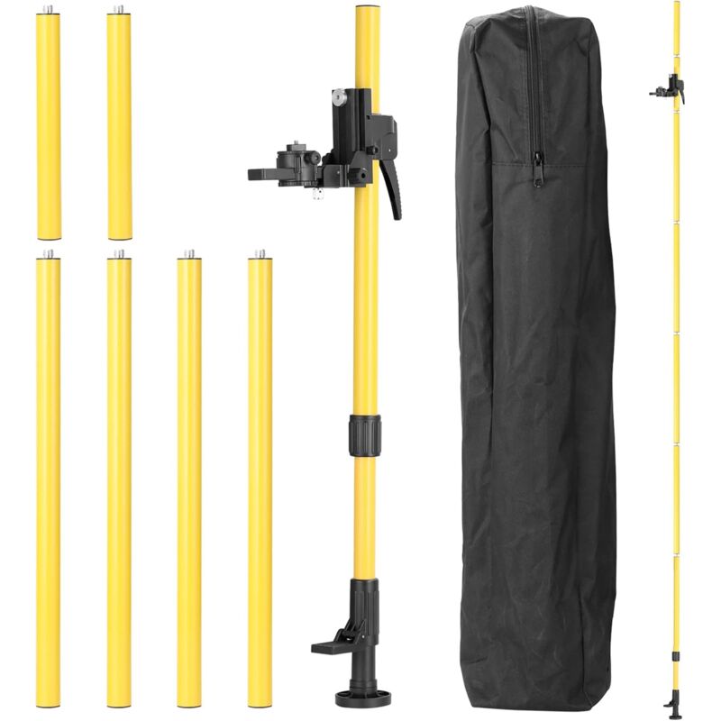 foto del prodotto ej.life treppiede per livella laser, barra di supporto telescopica regolabile in altezza fino a 4,2 m, supporto per asta telescopica con
