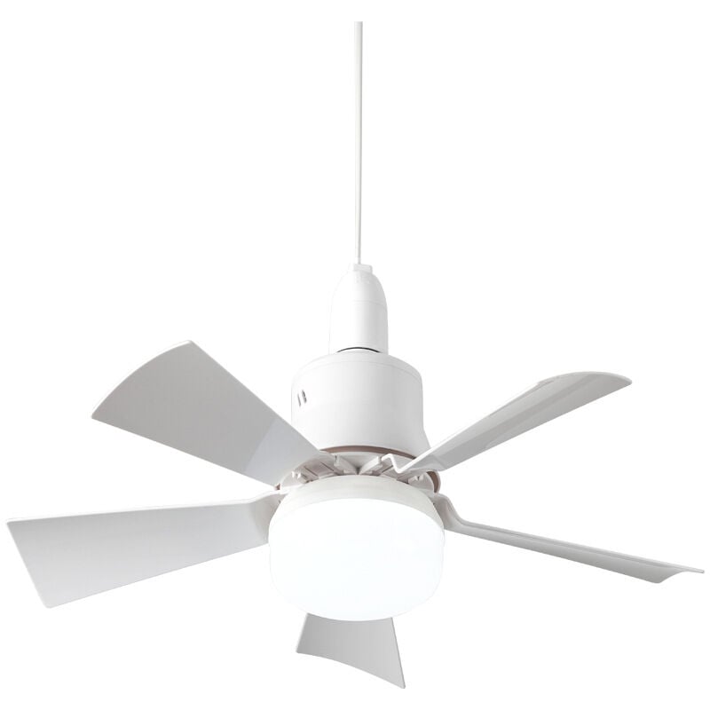 foto del prodotto ej.life ventilatore da soffitto con telecomando, silenzioso, a 5 pale, con attacco e26, per camera da letto, sala da pranzo, estate inverno, bianco