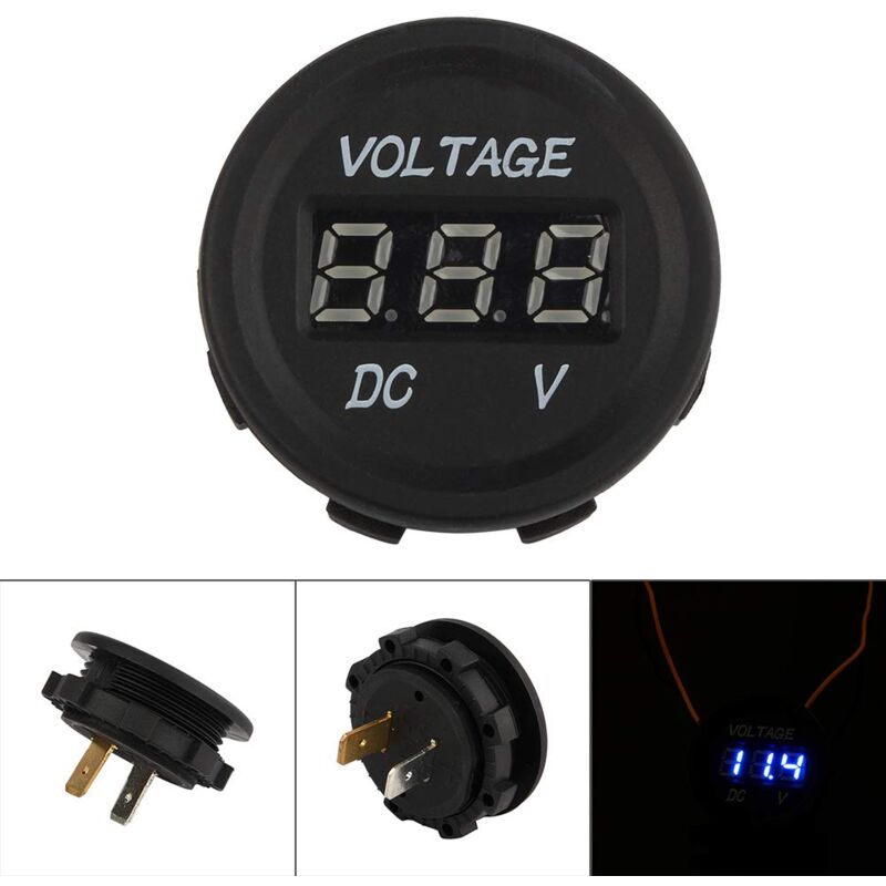 foto del prodotto ej.life voltmetro digitale a led da 12 v 24 v per auto e moto, impermeabile, con display digitale a led, zy, per display a 12 v, display a 12 v,