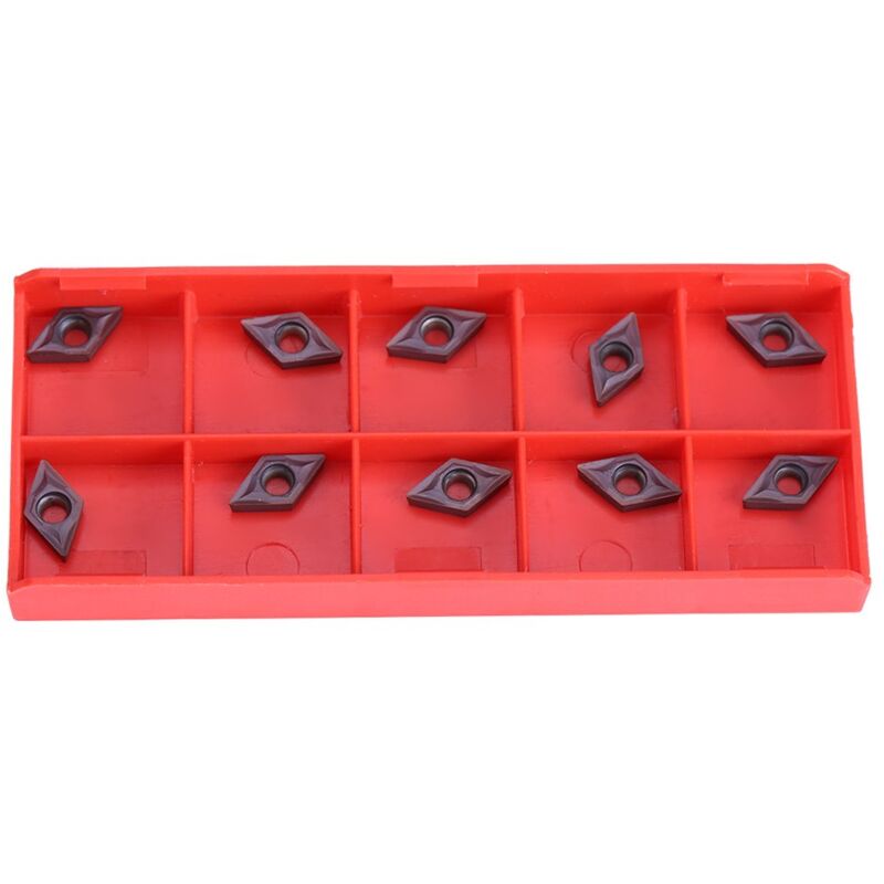 foto del prodotto ej.life walfront 10 pezzi inserti in metallo duro a forma di diamante per cnc, inserti per fresatura, utensili per tornitura, con scatola