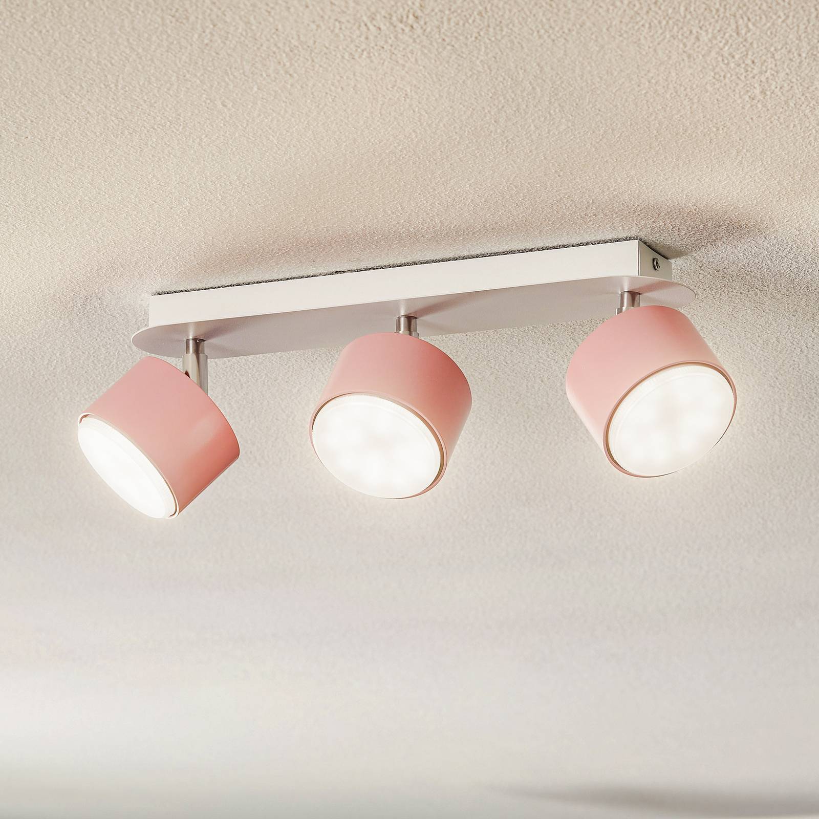 foto del prodotto eko-light faretto da soffitto cloudy 3 luci rosa