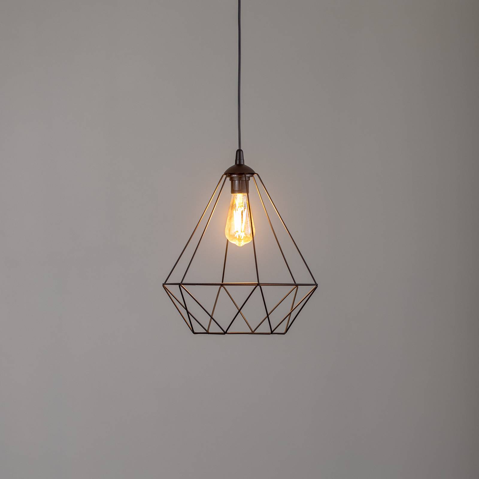 foto del prodotto eko light lampada a sospensione basket, nera, 1 luce