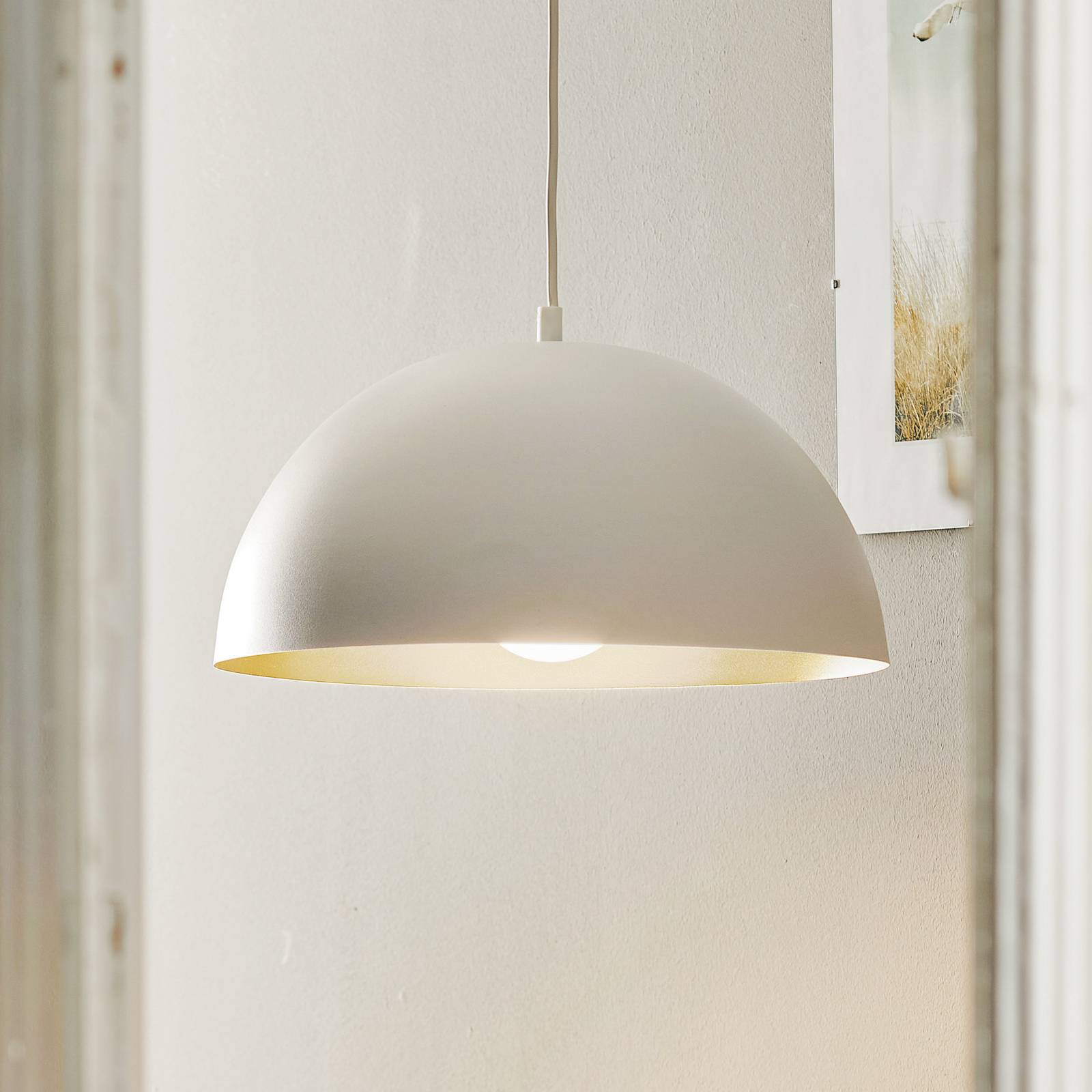foto del prodotto eko-light lampada a sospensione beta in bianco-oro