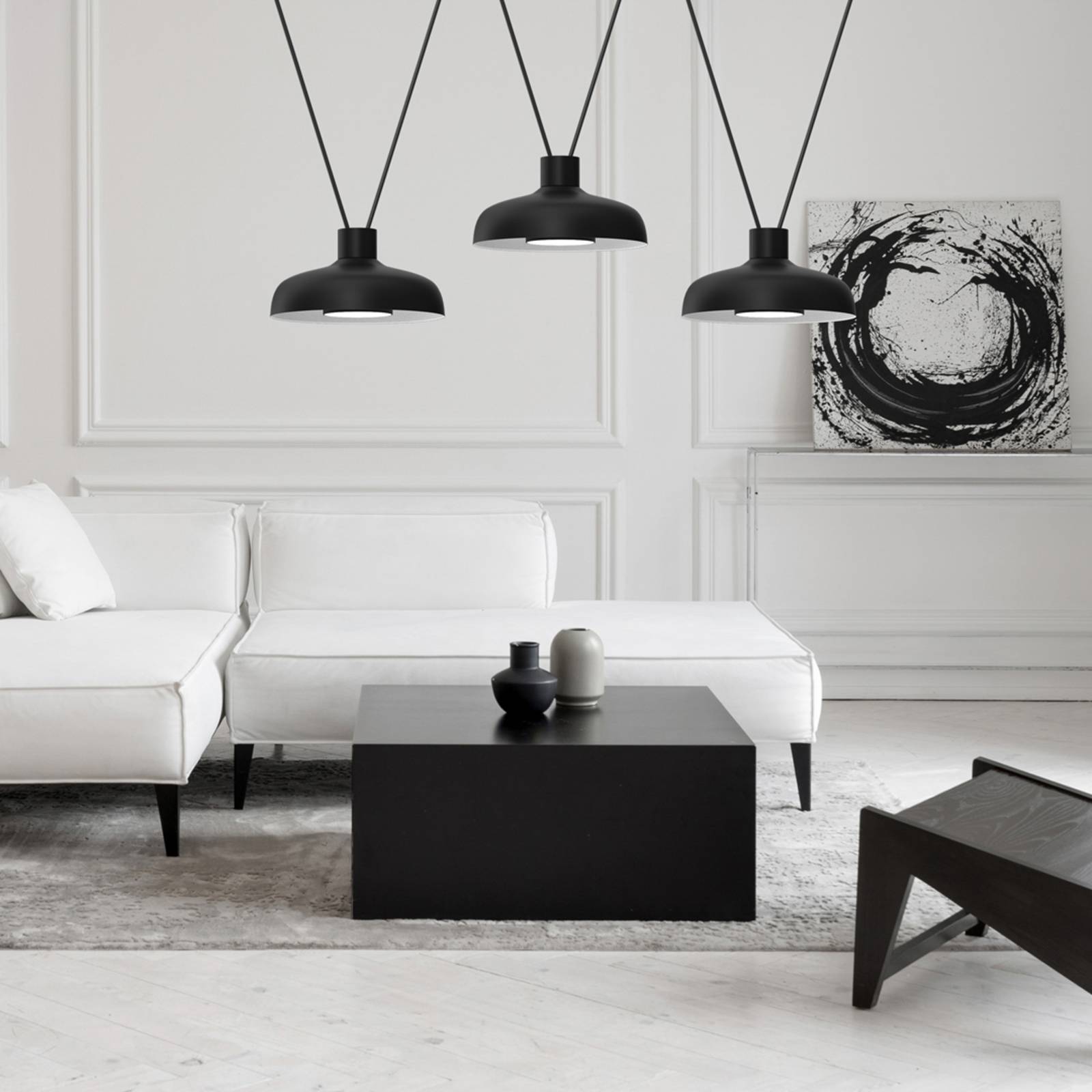 foto del prodotto eko light lampada a sospensione linea, nera, 3 luci
