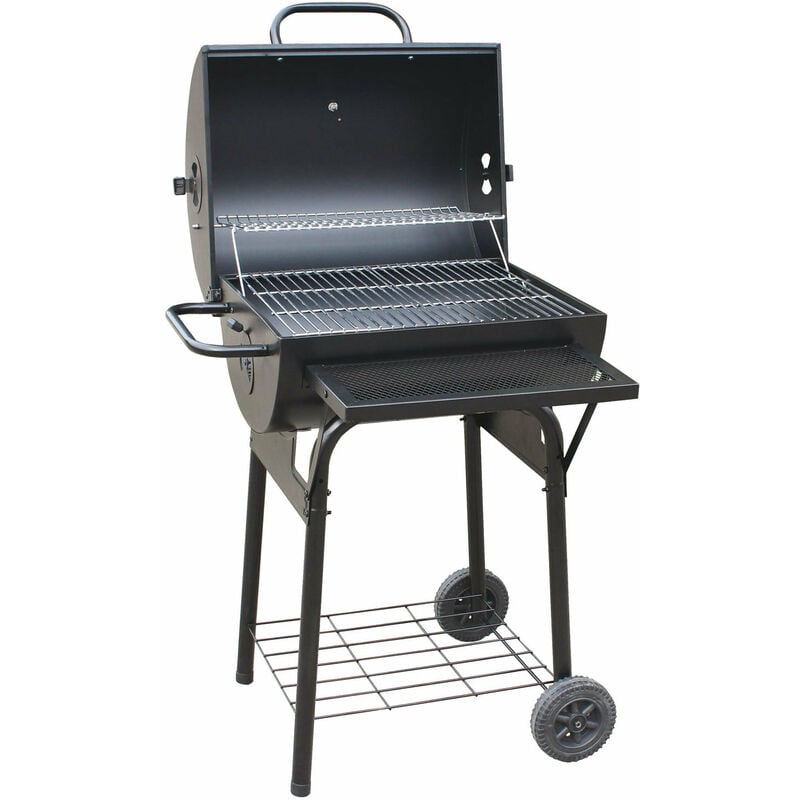 foto del prodotto el gaucho barbecue a carbone total black carrellato con coperchio e termostato texas