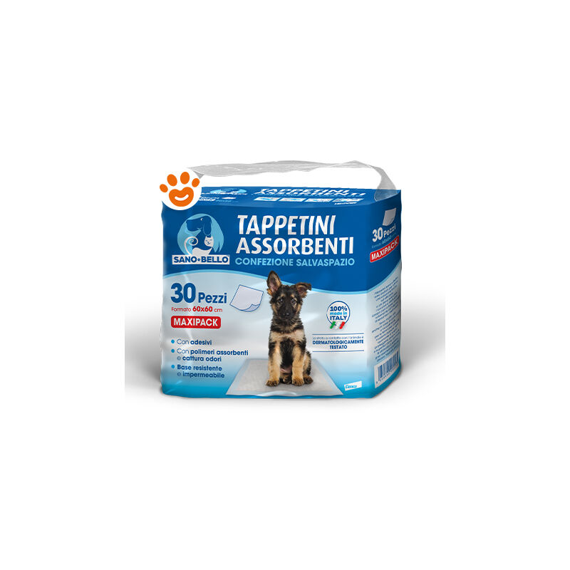 foto del prodotto elanco dog sano e bello tappetini assorbenti 60x60cm elanco dog sano e bello tappetini assorbenti 60x60cm confezione da 30 tappetini