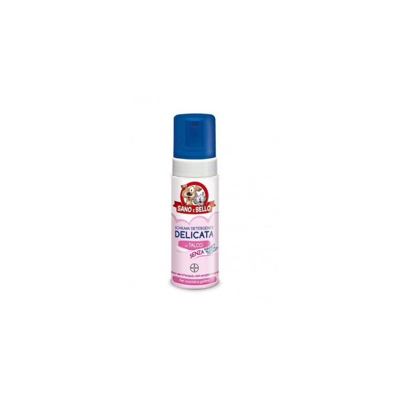 foto del prodotto elanco sano e bello schiuma detergente delicata al talco cuccioli e gattini 1 confezione da 150 ml