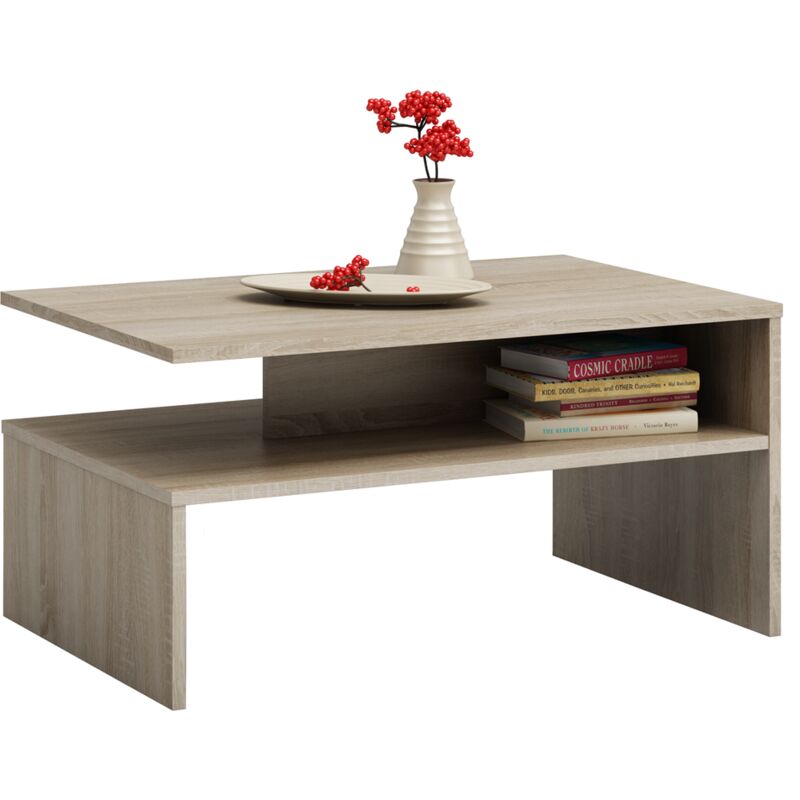 foto del prodotto elara tavolino moderno 90x60x45 soggiorno ufficio salone tavolo in stile moderno nicchia portariviste telecomandi