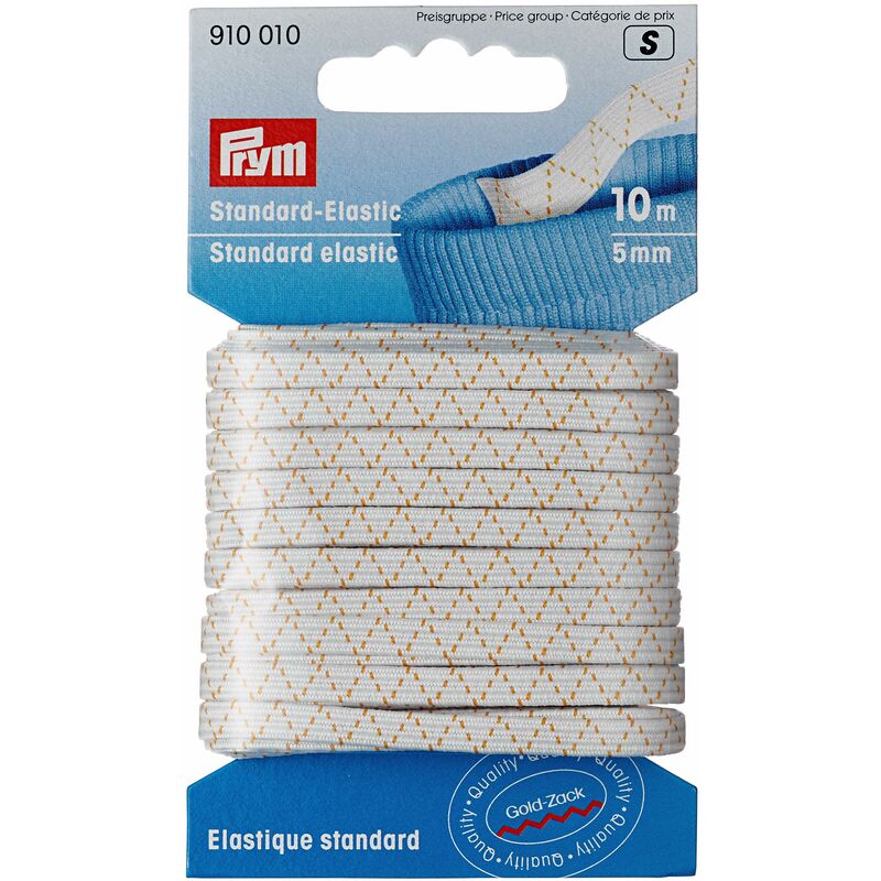 foto del prodotto elastico standard, polyester, bianco, 5 mm, 10 m prym
