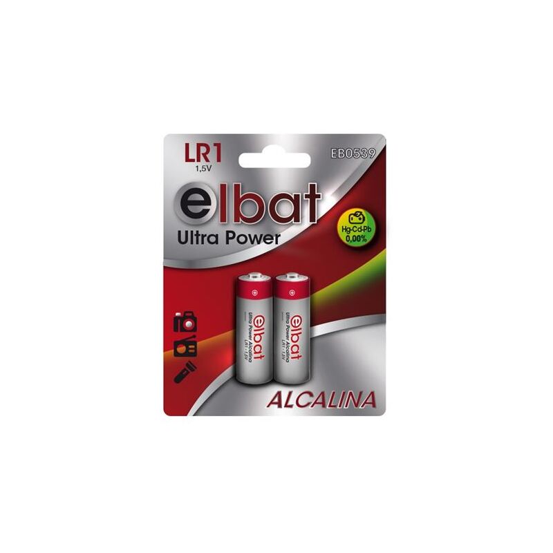 foto del prodotto elbat confezione da 2 batterie alcaline lr1 colore vario