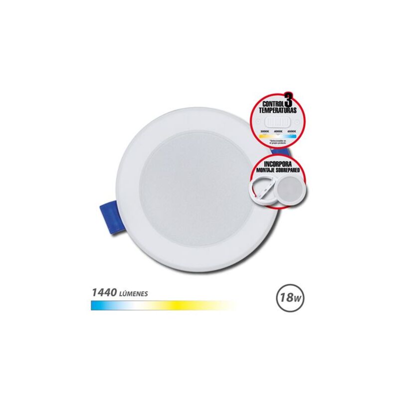 foto del prodotto elbat downlight circolare 18w - 1440lm -- selettore 3 temperature over-wall - colore white