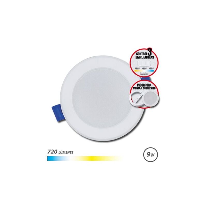 foto del prodotto elbat downlight circolare 9w 720lm selettore 3 temperature over wall colore white