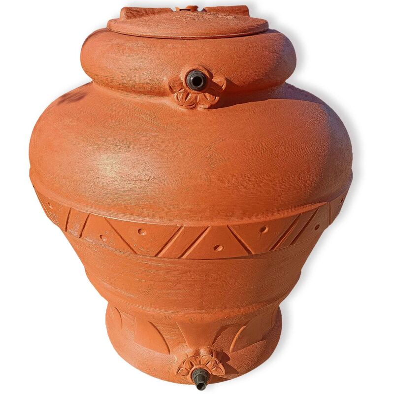 foto del prodotto elbi serbatoio acqua elegante con predisposizione rubinetto 300 o 500 litri, cisterna design terracotta, vaso antico, anfora, in plastica acqua