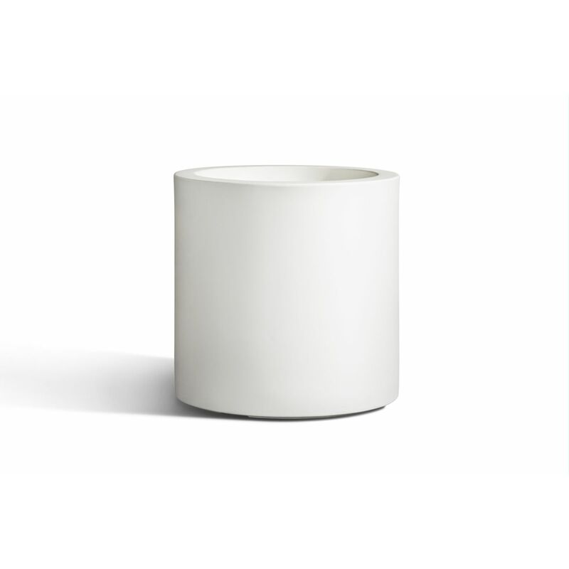 foto del prodotto elbi vaso cilindro in resina fenice 42 cm. bianco