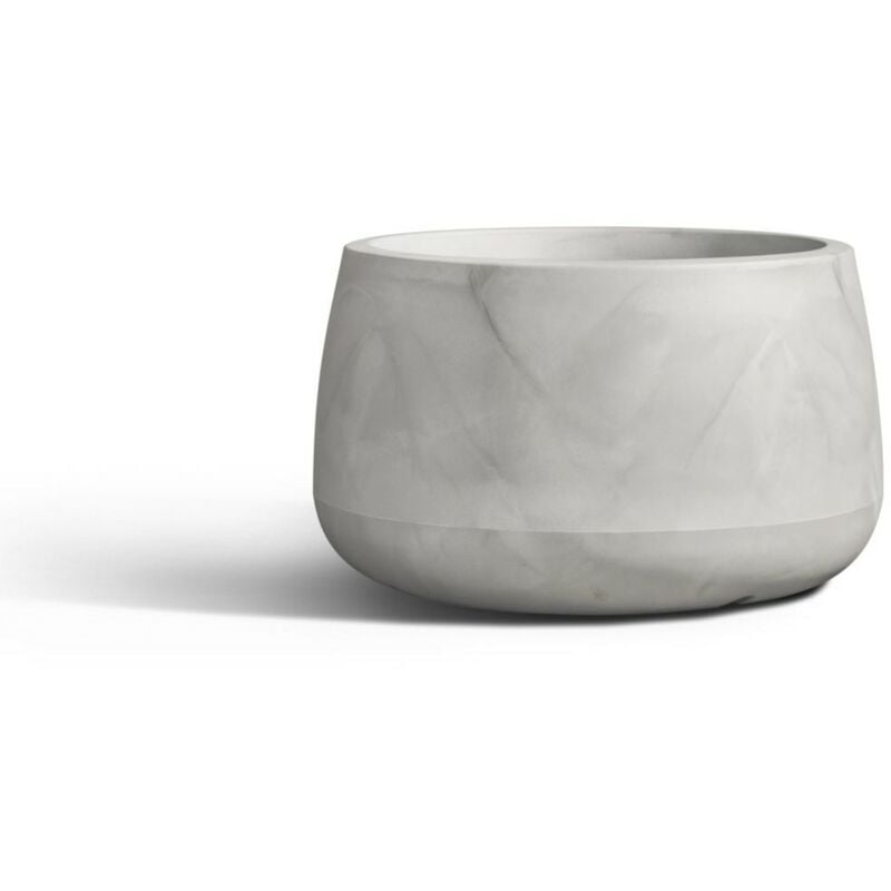 foto del prodotto elbi vaso tondo in resina titano diam. 115 cm. greystone