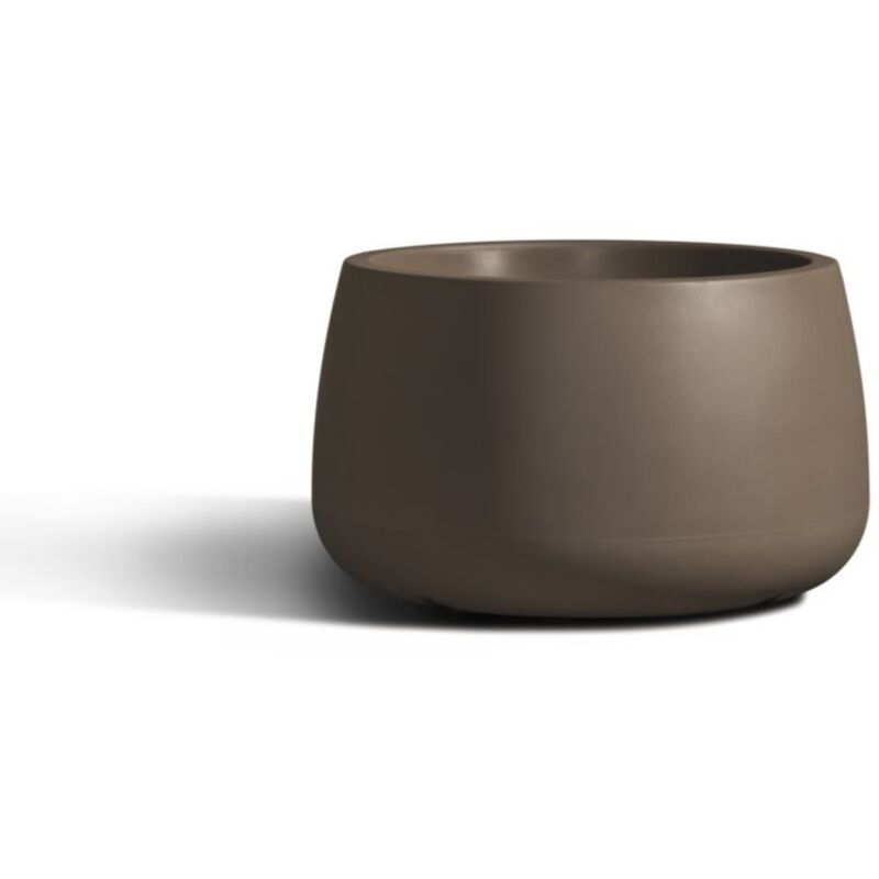foto del prodotto elbi vaso tondo in resina titano diam. 95 cm. colore bronzo
