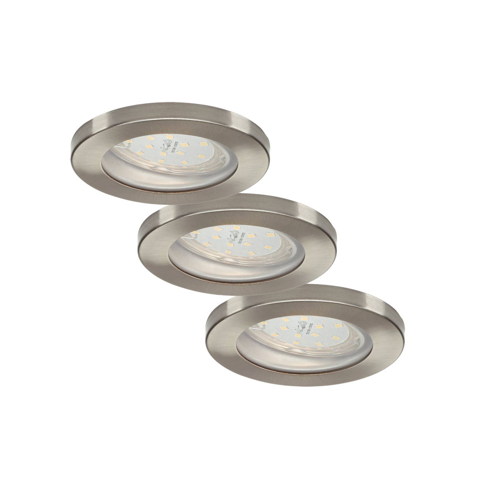 foto del prodotto elc delfan led incasso da bagno, 3 pezzi, argento