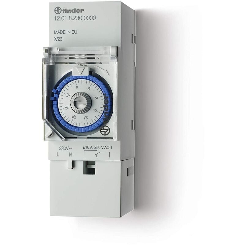 foto del prodotto electra interruttore orario emr giornaliero 1 scambio 16 a tipo 12.01 finder