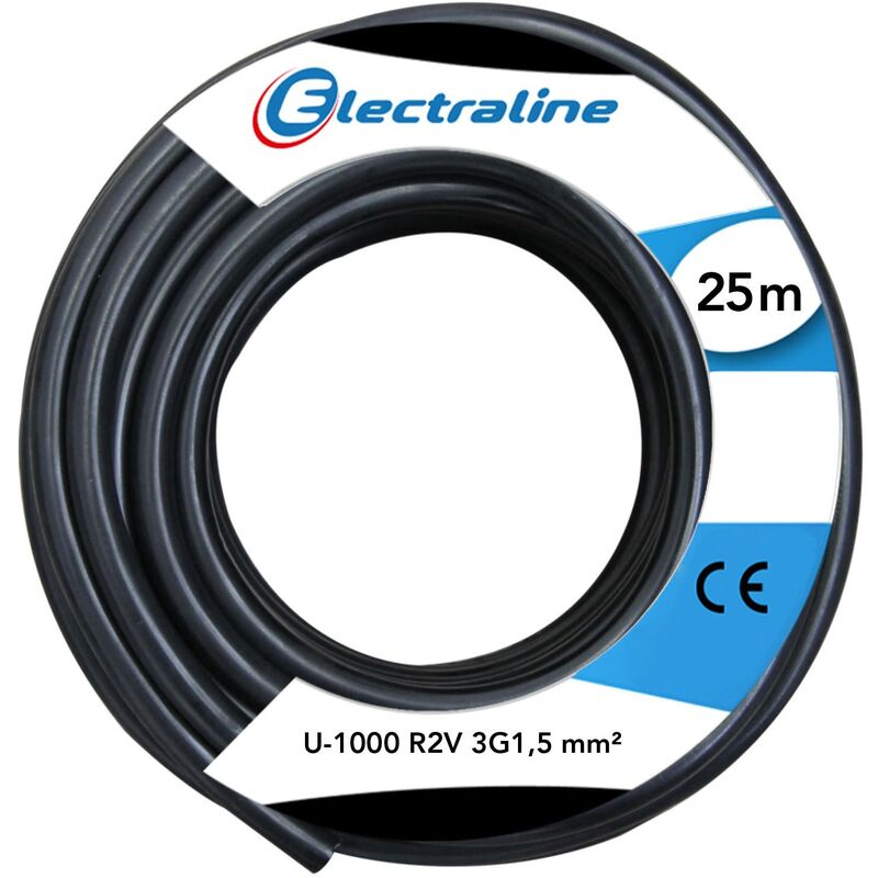 foto del prodotto electraline 20218278d matassa di cavi, 25 m, colore nero